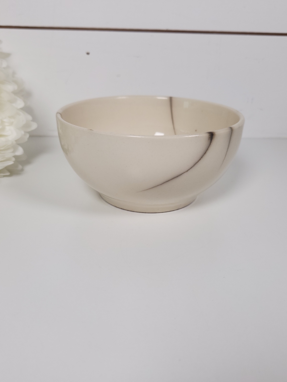 Small Vintage Cracked Stained USA Bowl 5.25" | Shabby Chic Shelf Decor